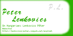 peter lenkovics business card
